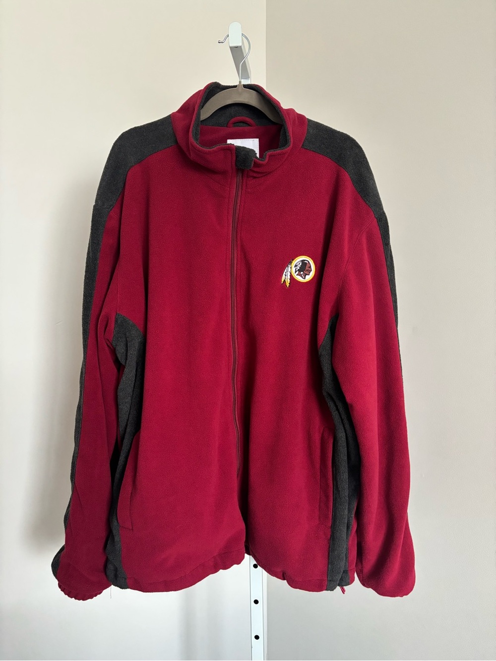 Washington Redskins Burgundy and Gray Full-Zip Fleece Jacket Size XXL